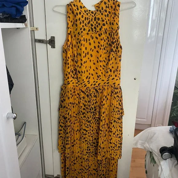 Whistle's animal print yellow dress, UK 6 - Picture 4 of 4